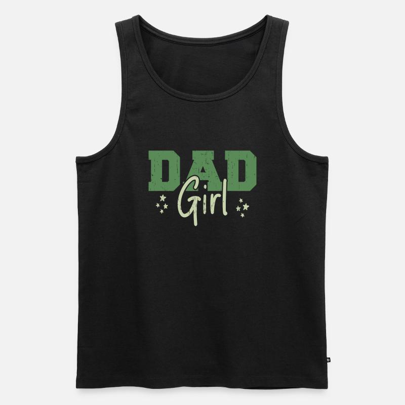 Mädchen Papa - Männer Premium Bio Tank Top - Schwarz