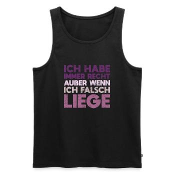 Ich Habe Immer Recht – Außer Wenn... - Männer Premium Bio Tank Top - Schwarz - Vorne - AI Model Male 178 light (178cm)