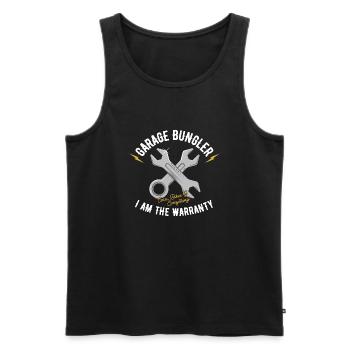 Mechanic I am The Warranty - Männer Premium Bio Tank Top - Schwarz - Vorne - Michal (187cm)