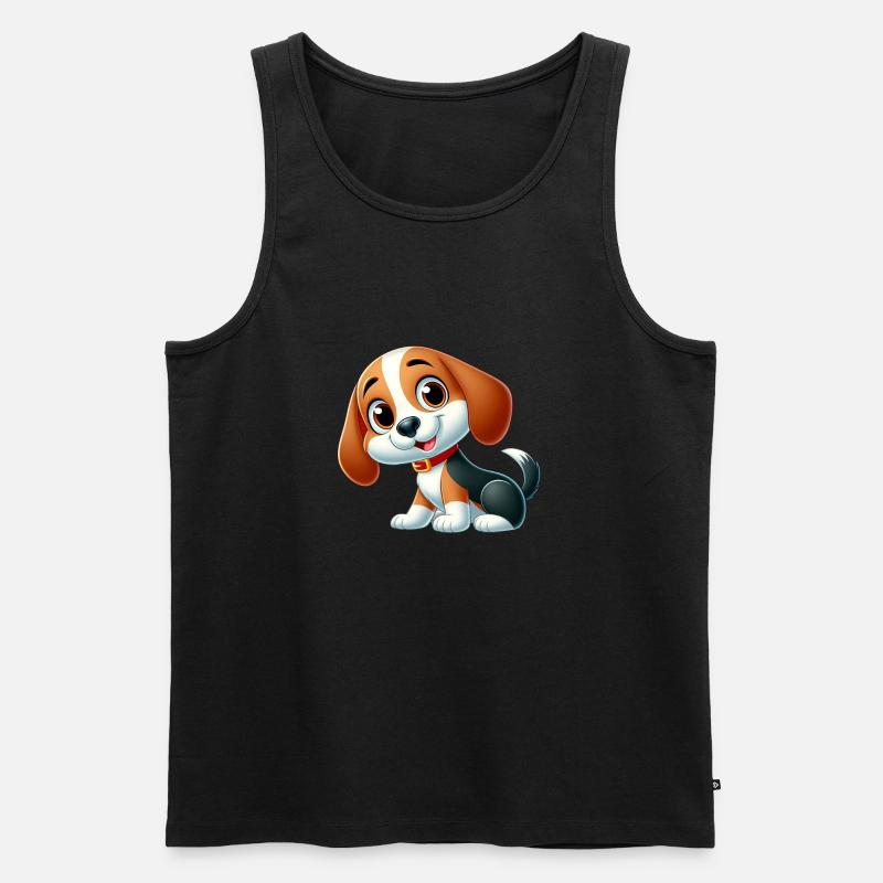 Beagle 7 - Männer Premium Bio Tank Top - Schwarz