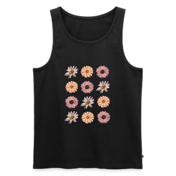 Flower pastel flower flowers pastel flowers lilac - Men's Premium Organic Tank Top - black - Front - AI Model Male 178 light (178cm)