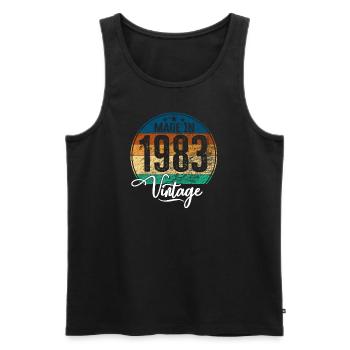 Vintage Made in 1983 Geburtsjahr 1983 Geburtstag - Männer Premium Bio Tank Top - Schwarz - Vorne - AI Model Male 178 light (178cm)