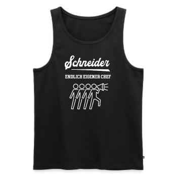 Schneider Chef Selbstständigkeit Schneiderei - Männer Premium Bio Tank Top - Schwarz - Vorne - AI Model Male 178 light (178cm)