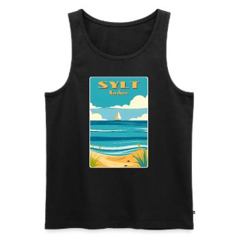 Sylt Nordsee - Männer Premium Bio Tank Top - Schwarz - Vorne - AI Model Male 178 light (178cm)