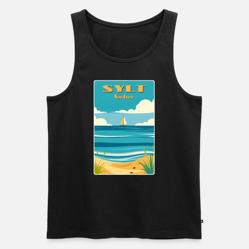 Sylt Nordsee - Männer Premium Bio Tank Top - Schwarz