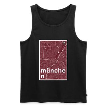Munich hipster city map red - Men's Premium Organic Tank Top - black - Front - Michal (187cm)