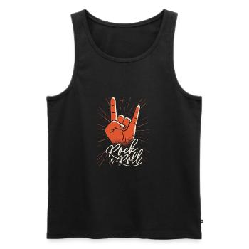Rock and roll - Men's Premium Organic Tank Top - black - Front - AI Model Male 178 light (178cm)