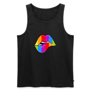 Rainbow - Men's Premium Organic Tank Top - black - Front - Michal (187cm)