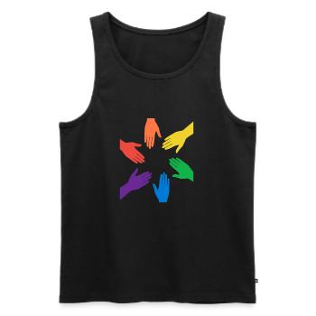 Rainbow - Männer Premium Bio Tank Top - Schwarz - Vorne - Michal (187cm)