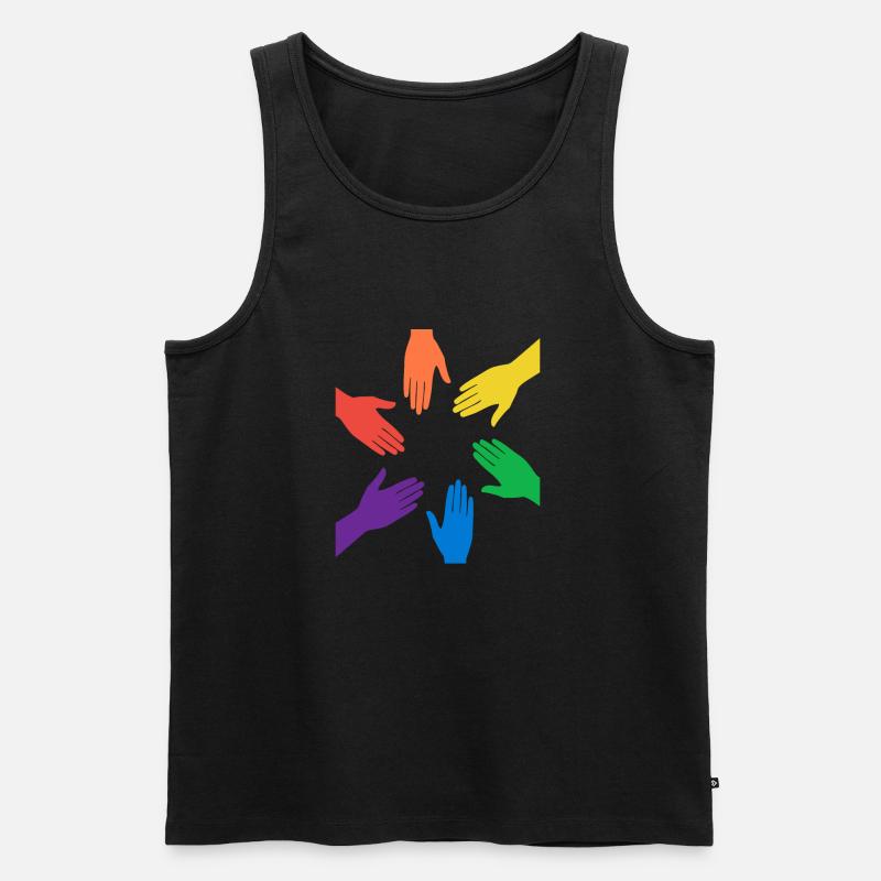 Rainbow - Männer Premium Bio Tank Top - Schwarz