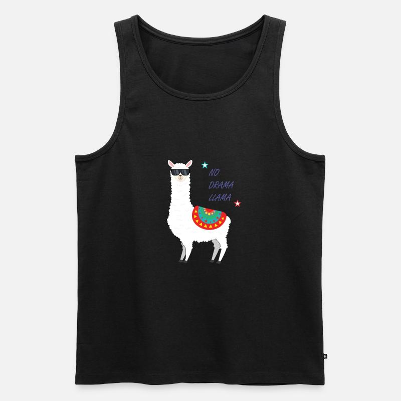 Lama - Männer Premium Bio Tank Top - Schwarz