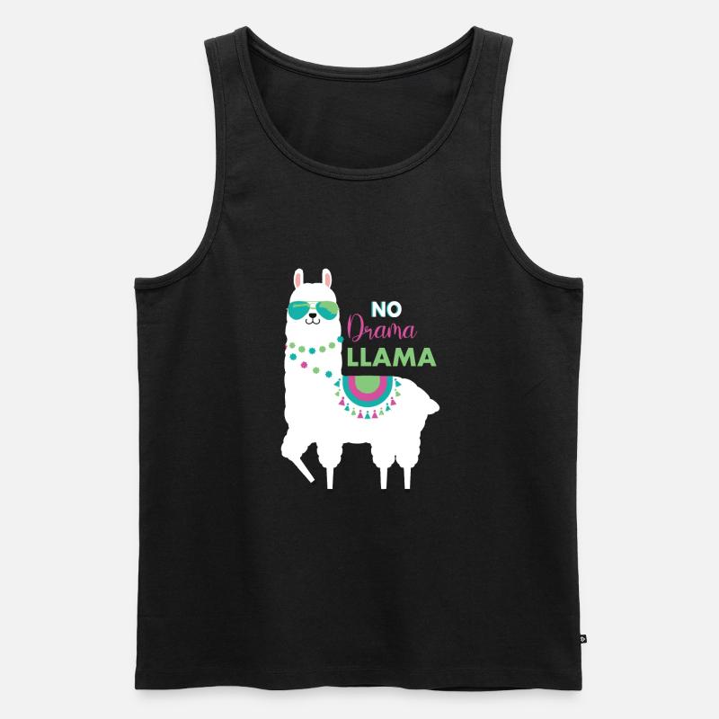 Lama - Männer Premium Bio Tank Top - Schwarz