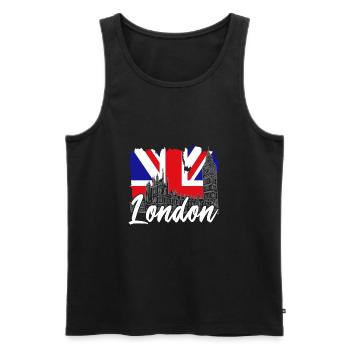 London - Männer Premium Bio Tank Top - Schwarz - Vorne - AI Model Male 178 light (178cm)