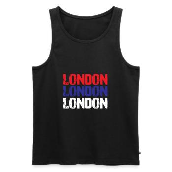London - Männer Premium Bio Tank Top - Schwarz - Vorne - AI Model Male 178 light (178cm)