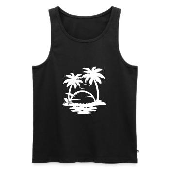 Palmen - Männer Premium Bio Tank Top - Schwarz - Vorne - Michal (187cm)