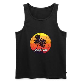Palmen - Männer Premium Bio Tank Top - Schwarz - Vorne - Michal (187cm)