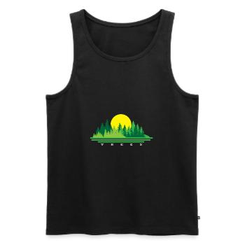 Tree - Men's Premium Organic Tank Top - black - Front - AI Model Male 178 light (178cm)