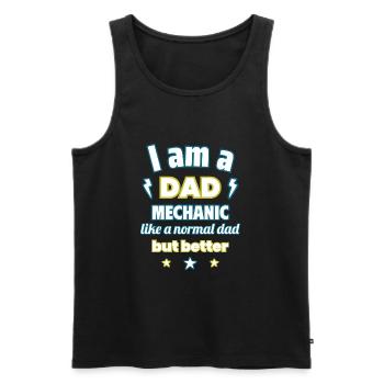 Papa mécanicien, cadeau fête des pères, noël - Débardeur bio Premium Homme - noir - Devant - AI Model Male 178 light (178cm)