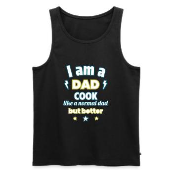 Dad Cook, gift father's day, christmas - Men's Premium Organic Tank Top - black - Front - Michal (187cm)