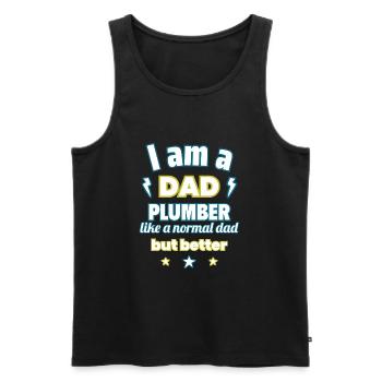 Dad plumber, gift father's day, christmas - Men's Premium Organic Tank Top - black - Front - Michal (187cm)
