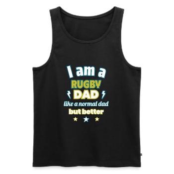 Ich bin ein Papa RUGBYMAN, Vatertagsgeschenk - Männer Premium Bio Tank Top - Schwarz - Vorne - Michal (187cm)