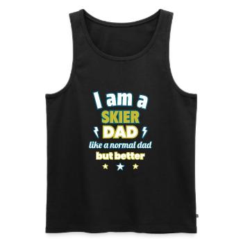 Dad SKIER, Father's Day Gift, Skiing,Sports - Men's Premium Organic Tank Top - black - Front - AI Model Male 178 light (178cm)