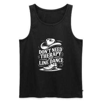I don't need therapy - just line dancing - Men's Premium Organic Tank Top - black - Front - AI Model Male 178 light (178cm)