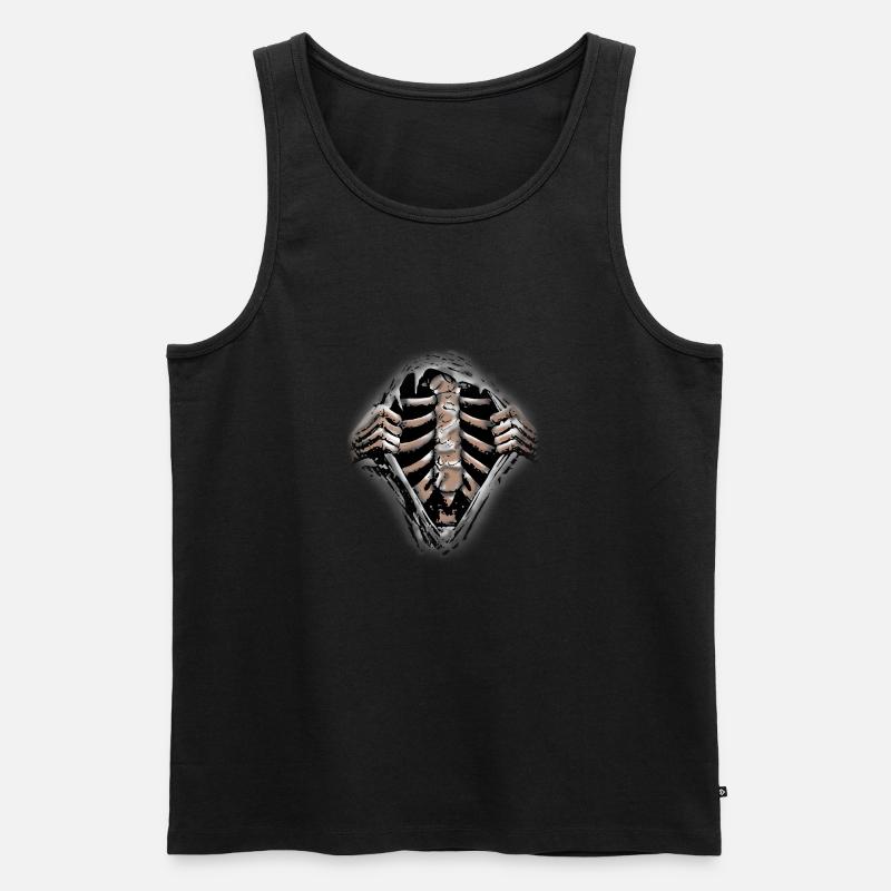 Skelett - Männer Premium Bio Tank Top - Schwarz