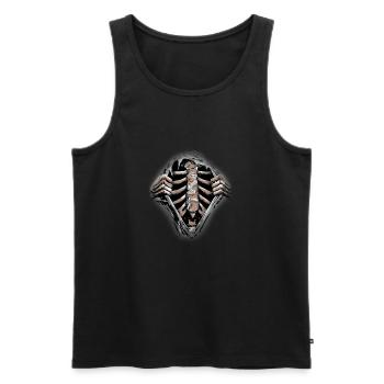 Skeleton costume bone ribs chest human skin - Men's Premium Organic Tank Top - black - Front - AI Model Male 178 light (178cm)