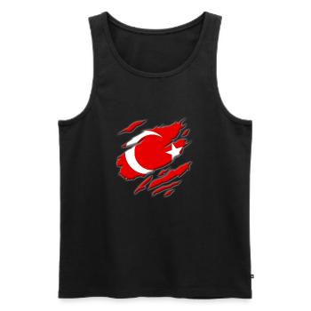 Türkei - Männer Premium Bio Tank Top - Schwarz - Vorne - AI Model Male 178 light (178cm)