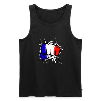 Frankreich Faust - Männer Premium Bio Tank Top - Schwarz - Vorne - AI Model Male 178 light (178cm)