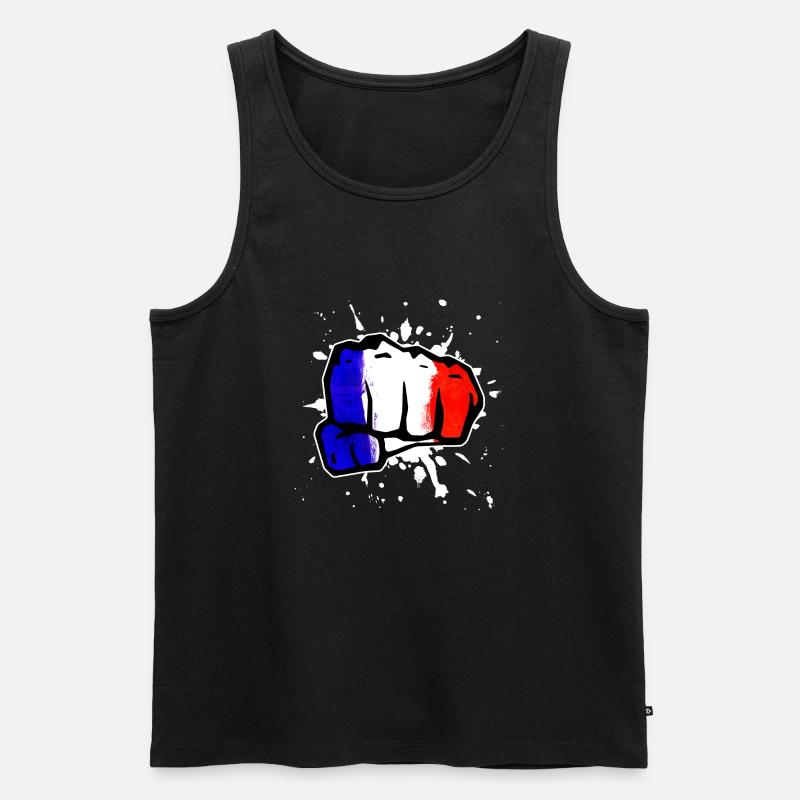 Frankreich Faust - Männer Premium Bio Tank Top - Schwarz