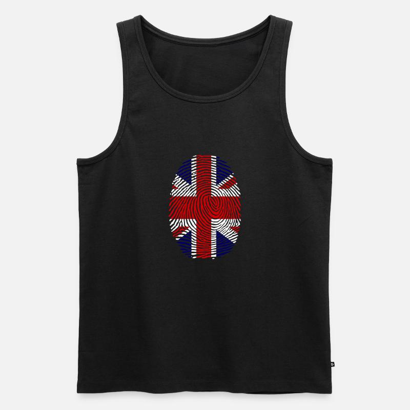 Royaume-Uni empreinte digitale doigt drapeau anglais - Débardeur bio Premium Homme - noir