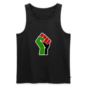 Poing Palestina - Débardeur bio Premium Homme - noir - Devant - Michal (187cm)