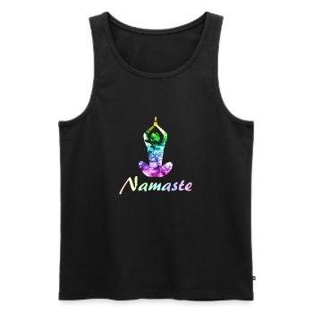 Yoga Namaste - Débardeur bio Premium Homme - noir - Devant - Michal (187cm)