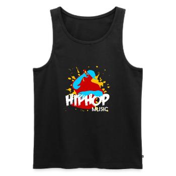 Hip hop - Débardeur bio Premium Homme - noir - Devant - AI Model Male 178 light (178cm)