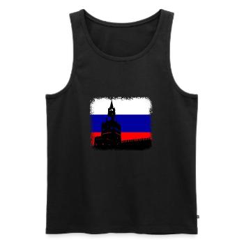Russie - Débardeur bio Premium Homme - noir - Devant - AI Model Male 178 light (178cm)