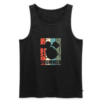Drums - Men's Premium Organic Tank Top - black - Front - Michal (187cm)