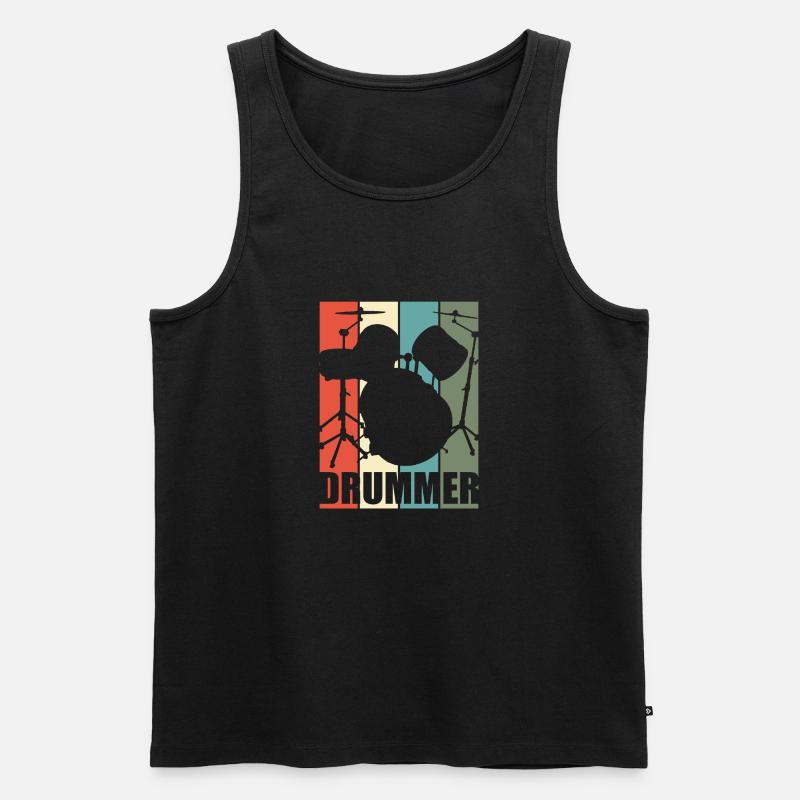 Schlagzeug - Männer Premium Bio Tank Top - Schwarz