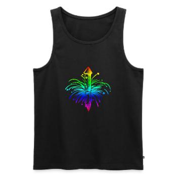Silvester Feuerwerk - Männer Premium Bio Tank Top - Schwarz - Vorne - Michal (187cm)