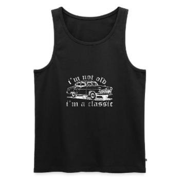 Auto Oldtimer Old school Retro Vintage Klassisch - Männer Premium Bio Tank Top - Schwarz - Vorne - Michal (187cm)