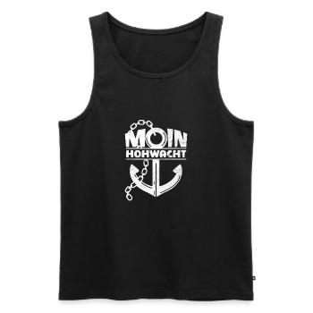 Meer Küsten-Liebe - MOIN HOHWACHT - Männer Premium Bio Tank Top - Schwarz - Vorne - Michal (187cm)