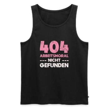 404: Arbeitsmoral Nicht Gefunden - Männer Premium Bio Tank Top - Schwarz - Vorne - AI Model Male 178 light (178cm)