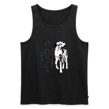 Couple o Danes - Men's Premium Organic Tank Top - black - Front - AI Model Male 178 light (178cm)