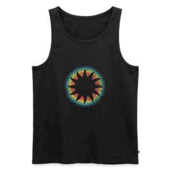 Cercle de soleil - Débardeur bio Premium Homme - noir - Devant - Michal (187cm)