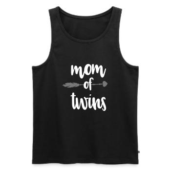 Mama jumeau mère jumeaux sort cadeau - Débardeur bio Premium Homme - noir - Devant - Michal (187cm)
