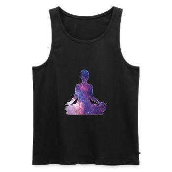Yoga Meditation Univers - Débardeur bio Premium Homme - noir - Devant - Michal (187cm)