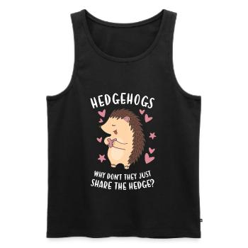Why Don't They Just Share The Hedge? hedgehog - Men's Premium Organic Tank Top - black - Front - AI Model Male 178 light (178cm)