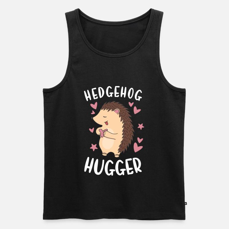 Hedgie Hedgehog Hugger Hedgehog - Männer Premium Bio Tank Top - Schwarz