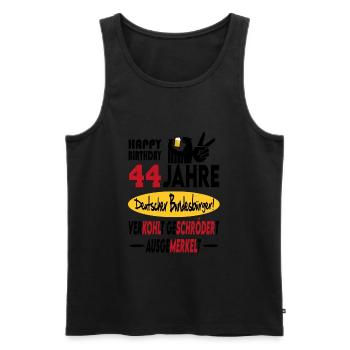 Geburtstag CDU SPD FDP Grün Politik Alter Jahre 44 - Männer Premium Bio Tank Top - Schwarz - Vorne - AI Model Male 178 light (178cm)